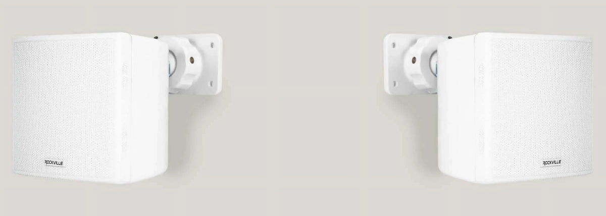 4 Rockville Cube 70v Ivory 3.5" Commercial Sizewivel Wall Mount Restaurant Sizepeakers