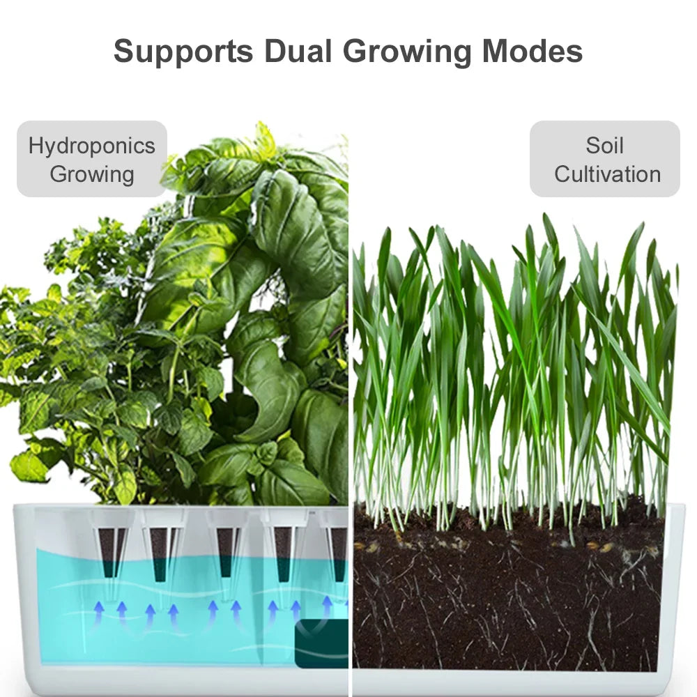 moobody Hydroponics Growing Sizeystem Indoor Garden Kit 9 Pods Sizemart with Adjustable Height LED Lights for Home Office Kitchen