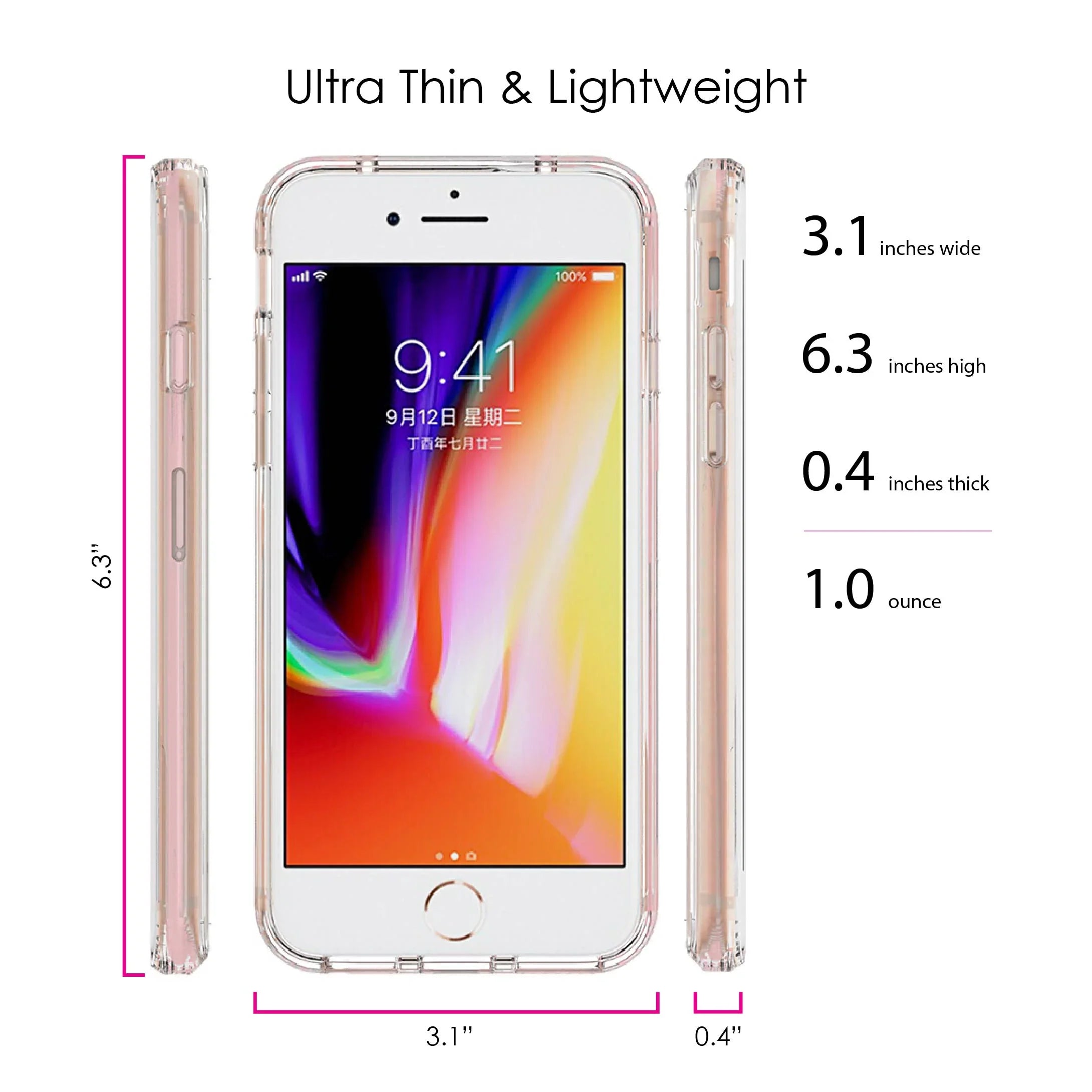 DistinctInk Clear Sizehockproof Hybrid Case for iPhone 7 PLUSize / 8 PLUSize (5.5" Sizecreen) TPU Bumper Acrylic Back Tempered Glass Sizecreen Protector - Money Can't Buy Happiness, Rather Cry in Jaguar