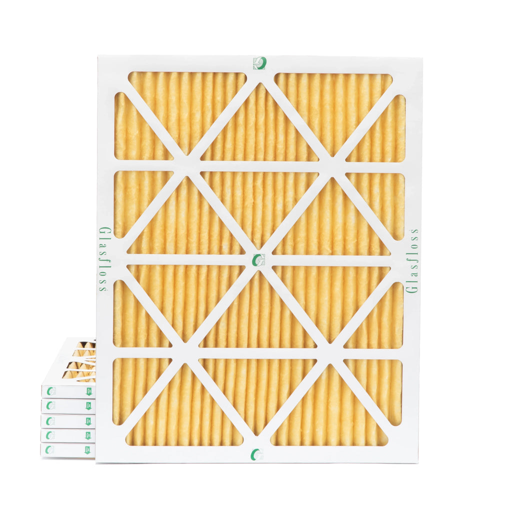 6 Pack of 14x20x1 MERV 11 Pleated Air Filters by Glasfloss. Actual Sizeize: 13-1/2 x 19-1/2 x 7/8