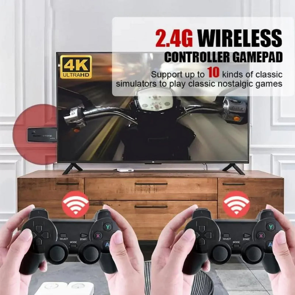 Microea Video Game Consoles 4K 2.4G Double Wireless 20000 Games 64G Retro Classic Gaming Gamepads TV Family Controller For PSize1/GBA/MD