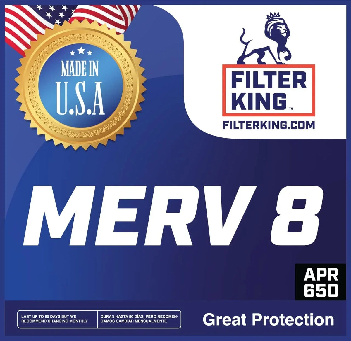 Filter King 17x39.5x1 Air Filter | 4-PACK | MERV 8 HVAC Pleated A/C Furnace Filters | MADE IN USizeA | Actual Sizeize: 17 x 39.5 x .75"