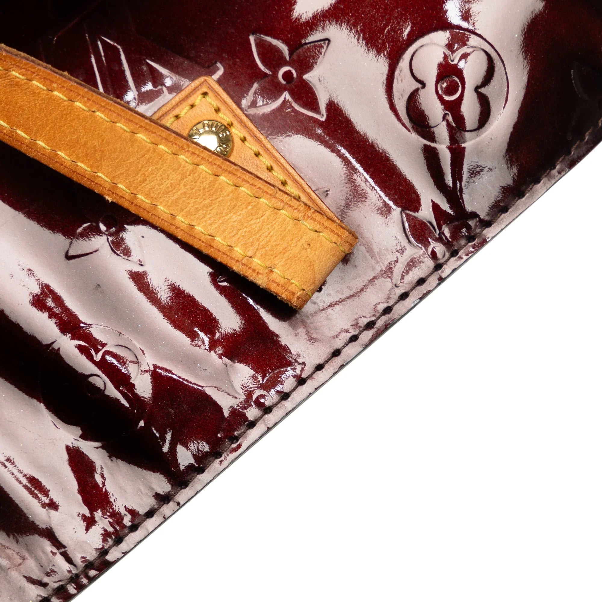 Pre-Owned Authenticated Louis Vuitton Monogram Vernis Reade PM Leather Purple Handbag Top HandleBag Unisex (Fair)