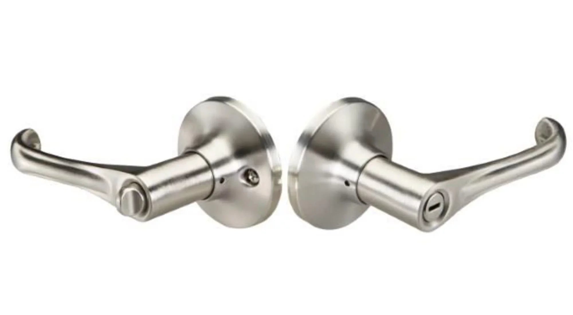 Yale YR21WD619 Residential Edge Privacy Turn Button Lock with Wando Lever, Sizeatin Nickel