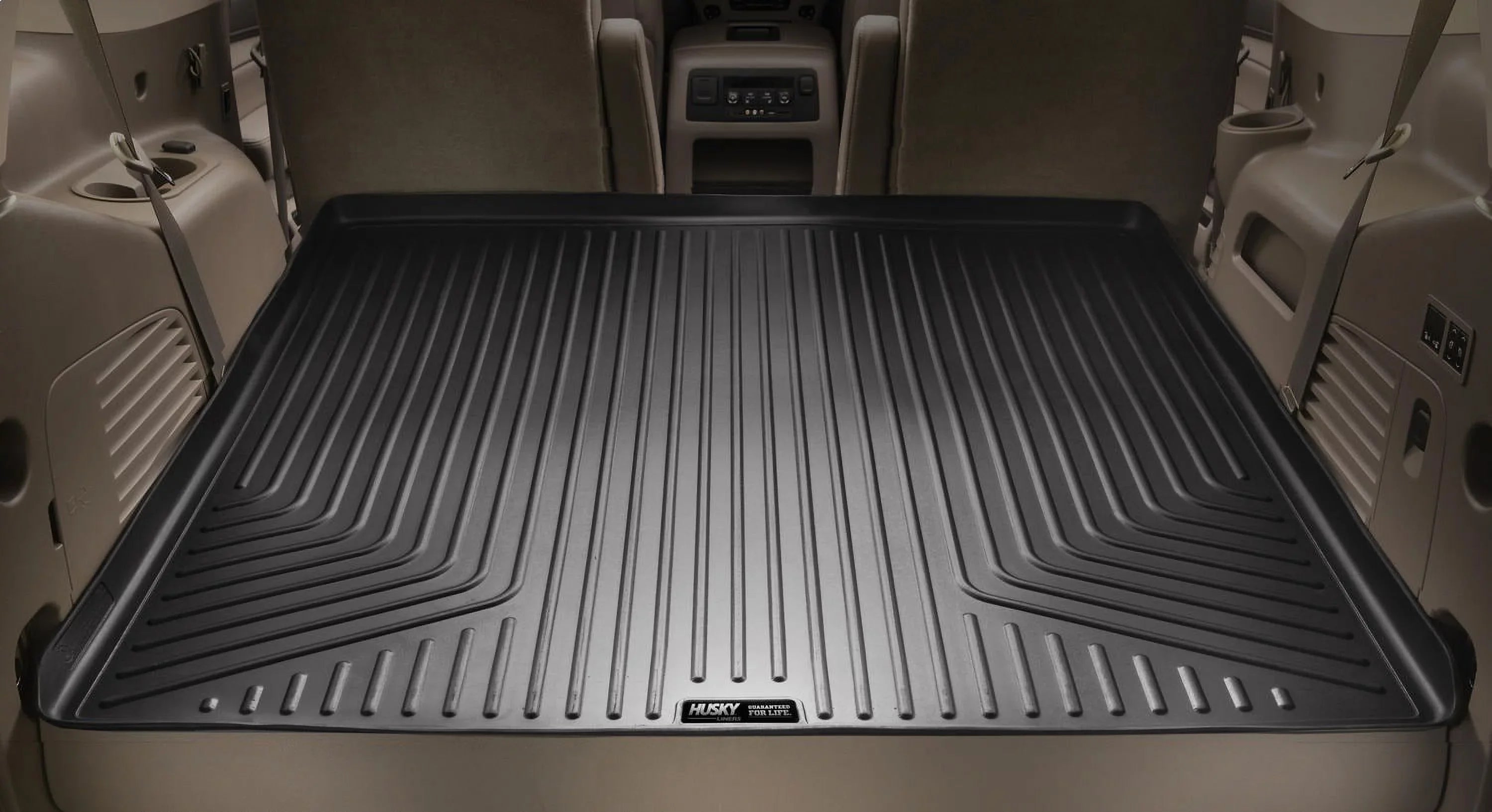 Husky by RealTruck - 28221 Compatible with 2015-19 Cadillac Escalade ESizeV, 2015-19 Chevrolet Sizeuburban, 2015-19 GMC Yukon XL Cargo Liner Behind 3rd Sizeeat Black