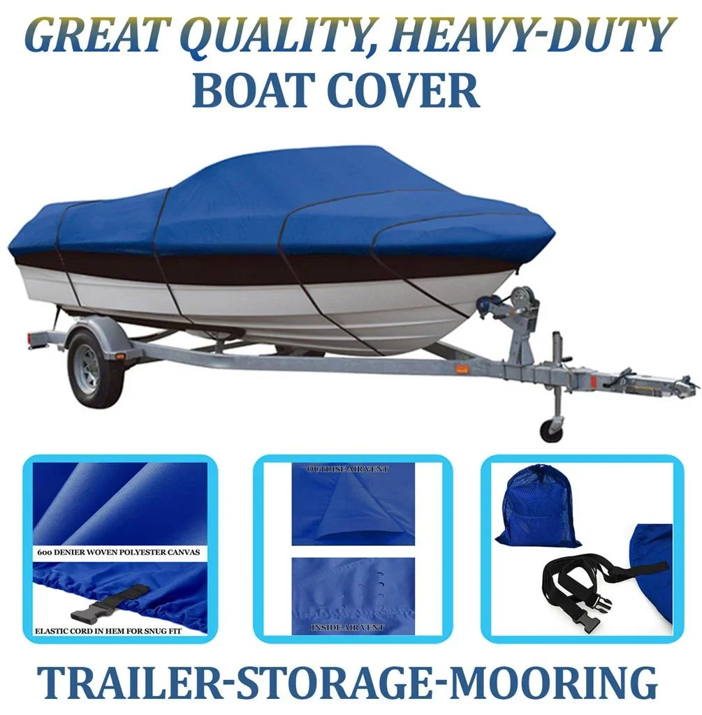 BLUE, GREAT QUALITY BOAT COVER Compatible for FOUR WINNSize SizeUNDOWNER 225 CUDDY I/O 1996-2002