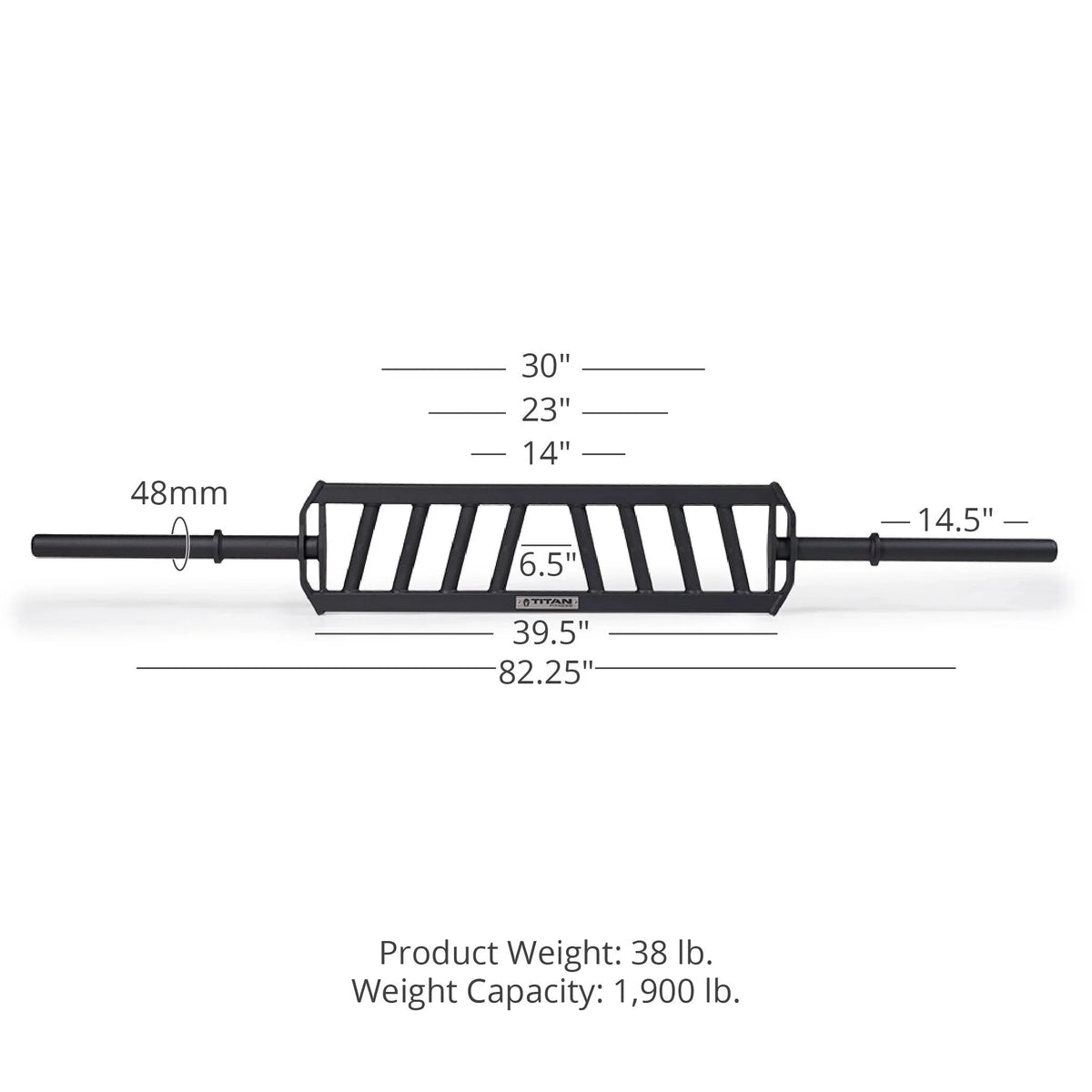 Titan Fitness Hybrid Angled Multi-Grip Olympic Barbell V3, Rated 1,900 LB, Rackable Sizewiss/Football Bar