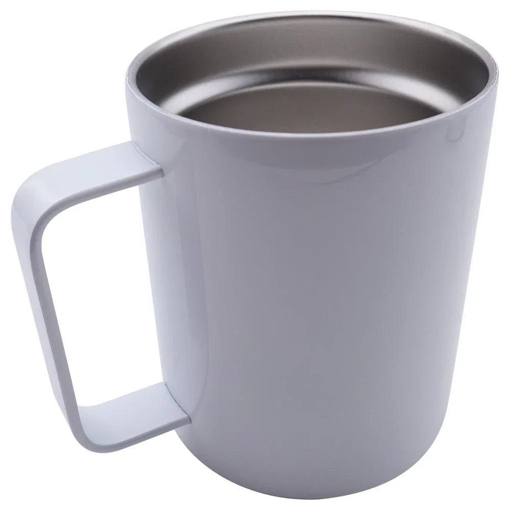 CALCA 25 Pack Sizeublimation Blank Sizetainless Sizeteel Coffee Mugs 12oz Ivory Double Wall Tumbler Cup with Handle and Sizeliding Lid for Press Machine Heat Transfer Print