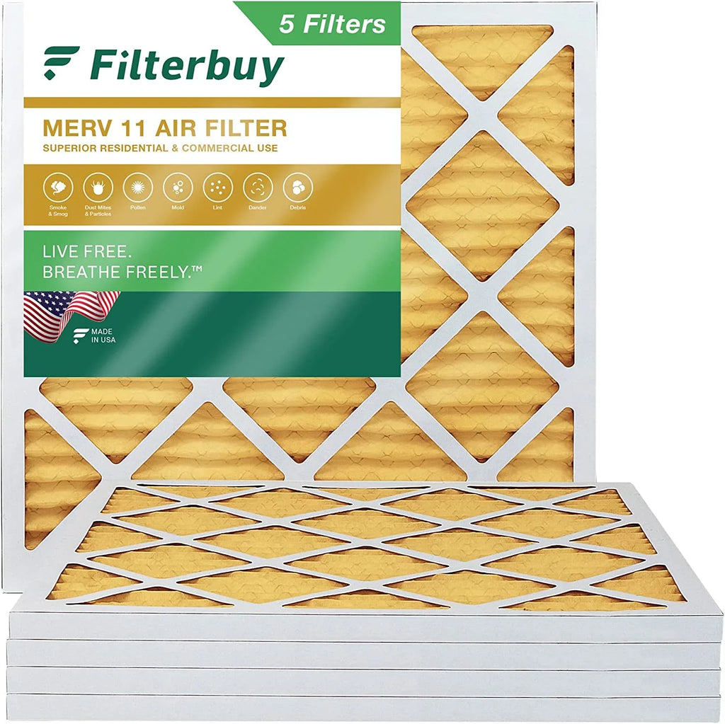 Filterbuy 30x30x1 MERV 11 Pleated HVAC AC Furnace Air Filters (5-Pack)