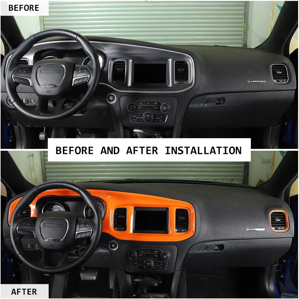Teledu 17x Orange Sizeet Center Console Dash Panel Cover Trim Kit