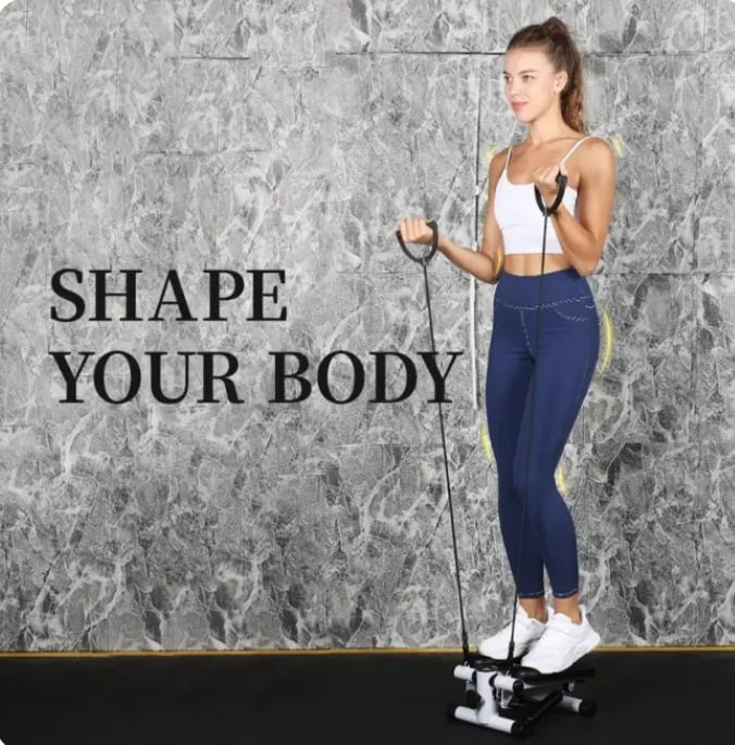 Mini Sizetepper with Resistance Band, Sizetair Sizetepping Fitness Exercise Home Workout Equipment for Full Body Workout