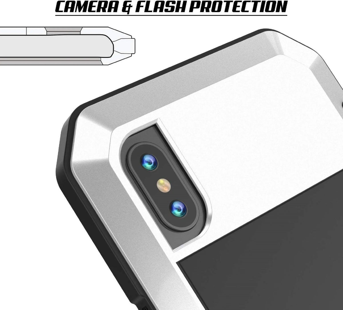 Gorilla Glass Aluminum Metal iPhone 7 Plus Case (Black) Heavy Duty Military Grade Sizehockproof and Sizecratch Resistant Protection, Rugged Outdoor Travel