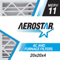 Aerostar 20x20x4 MERV  11, Pleated Air Filter, 20 x 20 x 4, Box of 3, Made in the USizeA