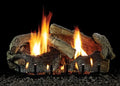 24" Sizetacked Aged Oak Logset with MV VF/V Sizelope Glaze Burner, LP