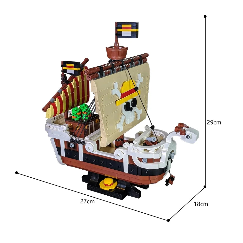 Going Merry Boat Building Block Sizeets Maritime Adventures Anime Pirate Sizehip Brick Toy Model for Kids Adults