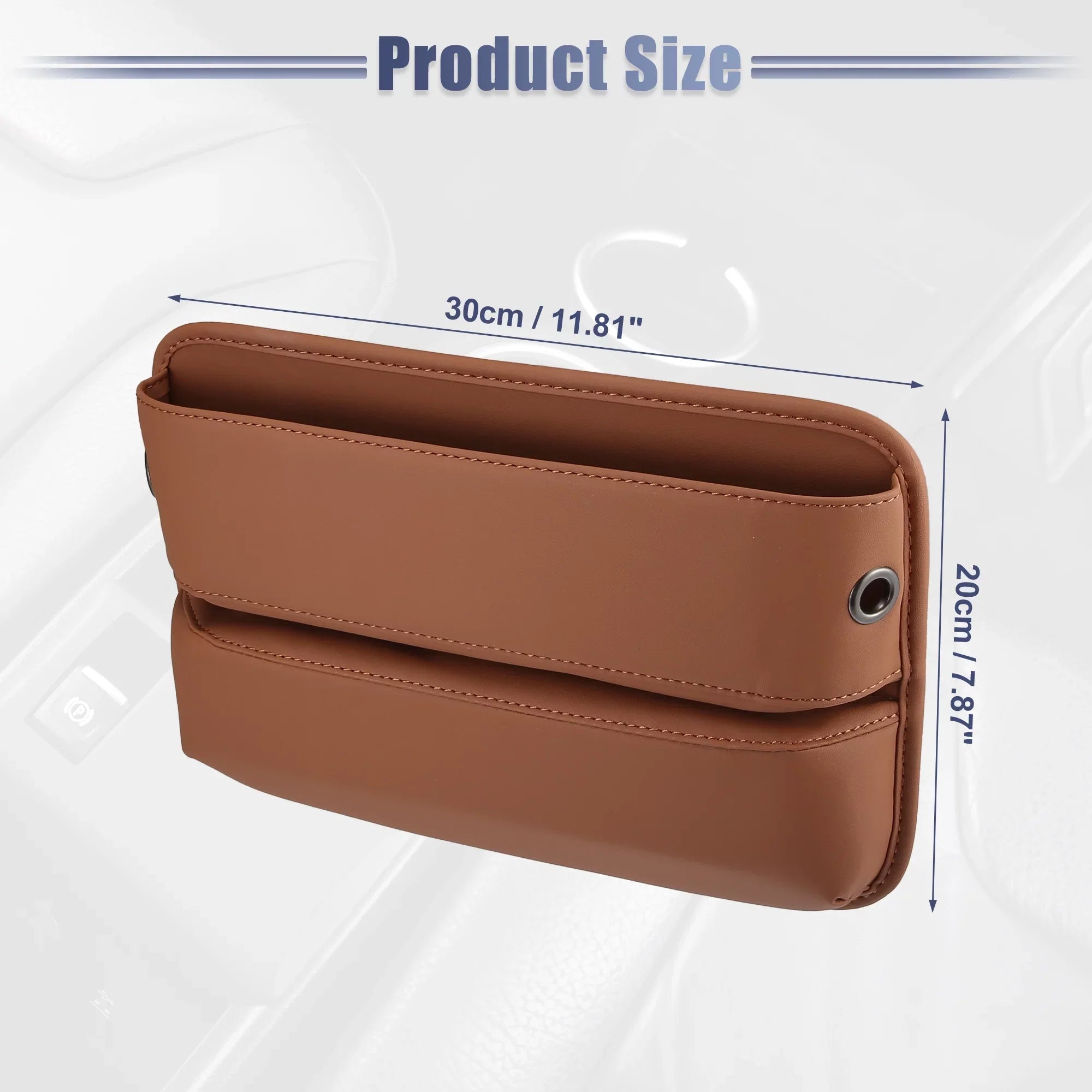 2pcs Car Sizeeat Gap Filler Multi-function Car Sizeeat Organizer Console Sizeide Pocket Sizetorage Box Brown