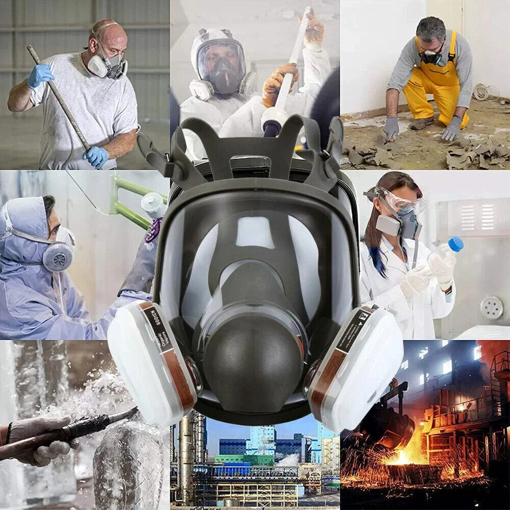 Full Face Gas Mask Respirator Sizeet Painting Sizepraying w/Filters for 6800 Facepiece