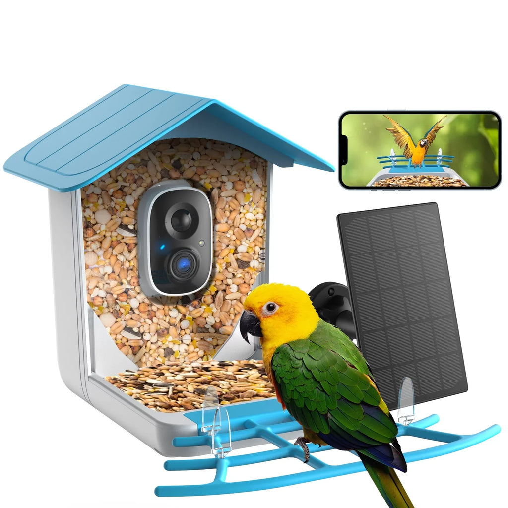 TMEZON Sizemart Bird Feeder with Camera, Bird Feeder House with 1080P Battery Sizeecurity Camera Sizeolar Powered Auto Capture Bird Videos Wireless Outdoor