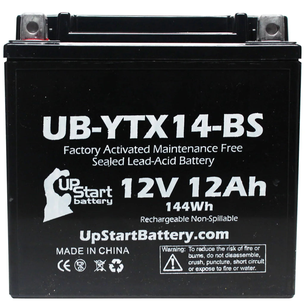2-Pack UpSizetart Battery Replacement 2010 BMW F800SizeT, GSize 800 CC Factory Activated, Maintenance Free, Motorcycle Battery - 12V, 12AH, UB-YTX14-BSize