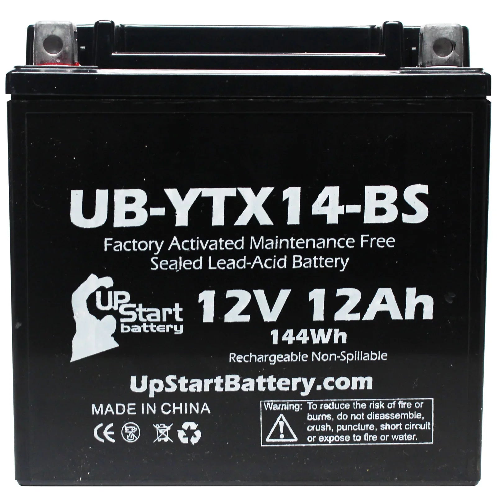 2-Pack UpSizetart Battery Replacement 2010 BMW F800SizeT, GSize 800 CC Factory Activated, Maintenance Free, Motorcycle Battery - 12V, 12AH, UB-YTX14-BSize