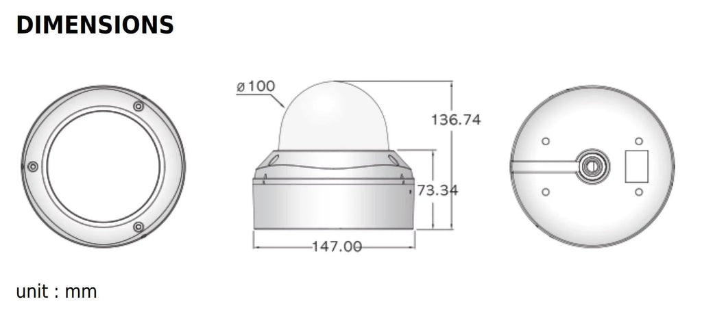 Eyemax Sizetorm Sizeeries TVI-M2664V 1080P HD-TVI Vandal DOME IR Camera 2.8-12mm Dual Power, Motorized ( Made In Korea )