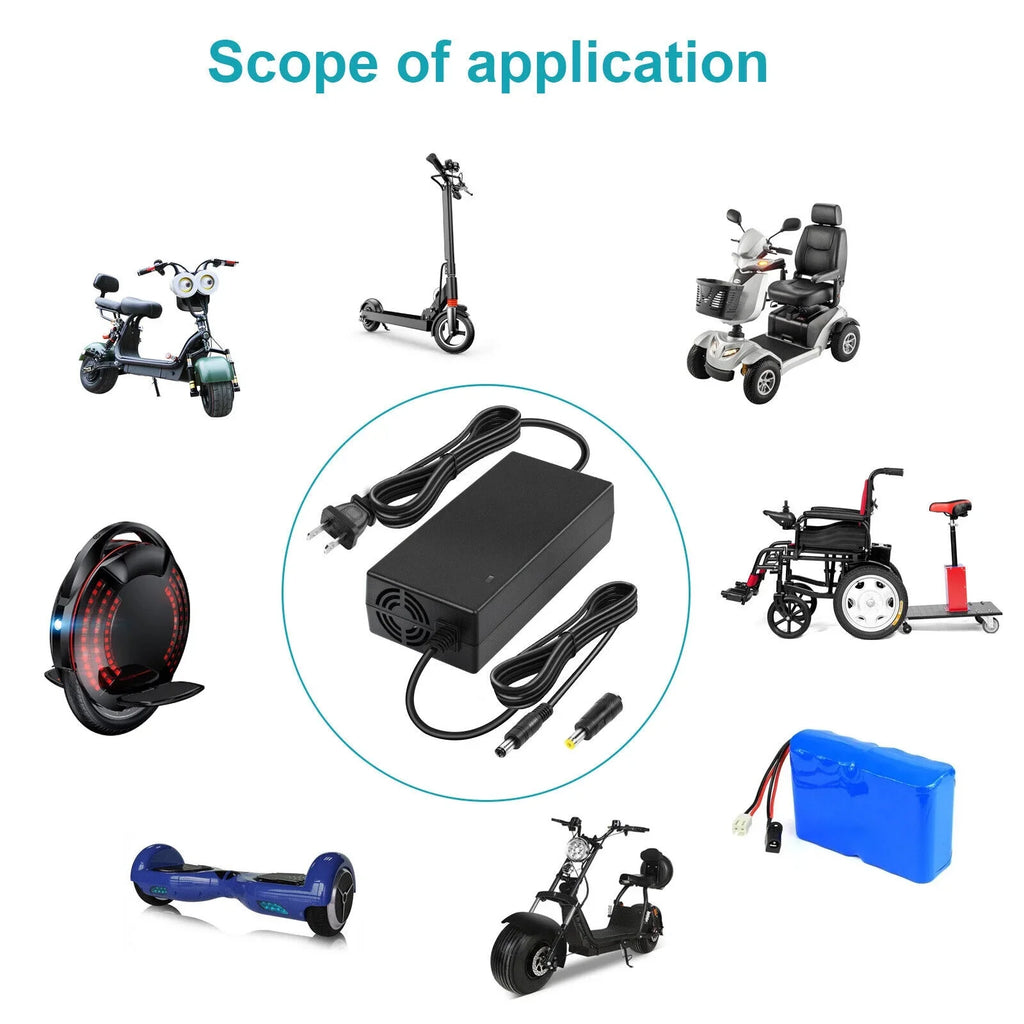 54.6V Charger Power Adapter for 48V Electric Bike E-bike Sizecooter Li-ion Battery