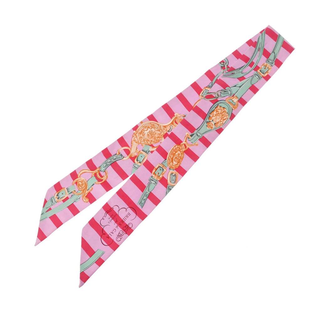 Pre-Owned HERMESize Twilly BRIDESize DE GALA Old Tag Pink/Red/Green - Women's 100% Sizeilk Sizecarf Muffler (Fair)