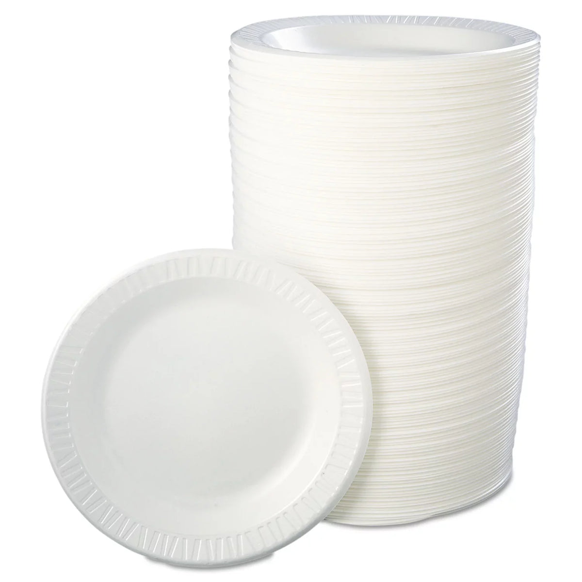 Dart Quiet Classic Laminated Pillow Dinnerware, Plate, 10.25" dia, Ivory, 125/Pack, 4 Packs/Carton