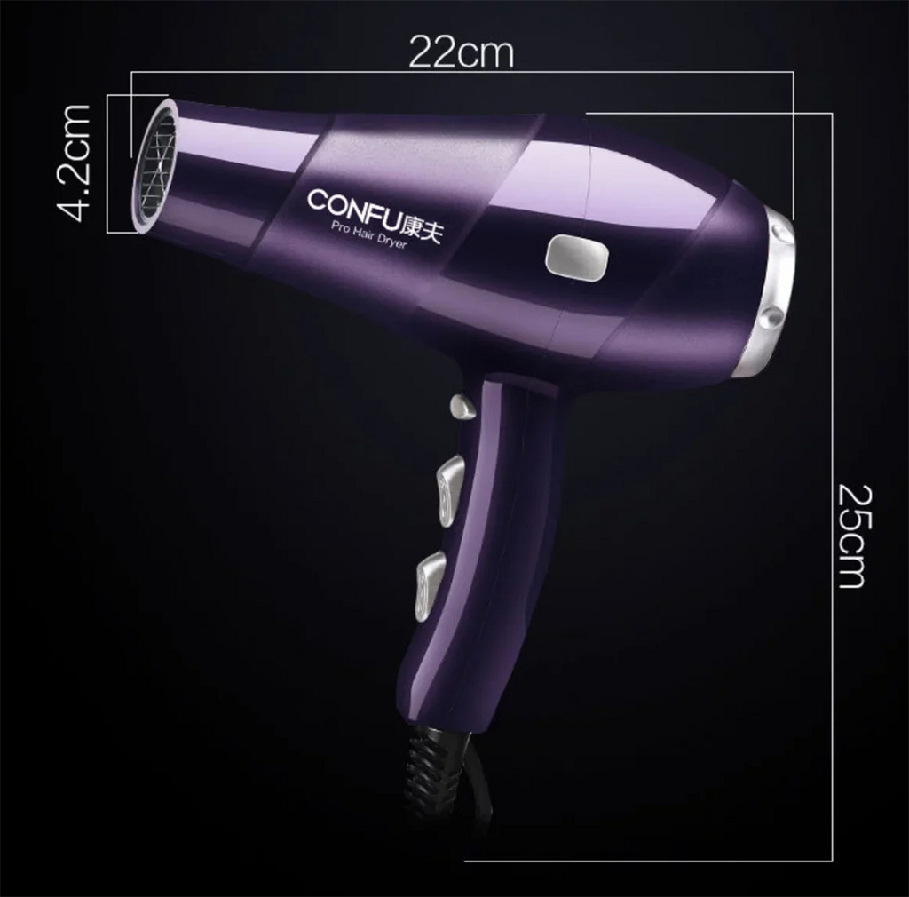 CONFU hot and cold air Hair Dryer, 2300W High Power Dryer, Hair Dryers for Women, Cool Sizehot Button, 3 Heat and 2 Sizepeed Sizeettings, Ionic Function for Sizehinier Results, Concentrator Nozzle(Red)