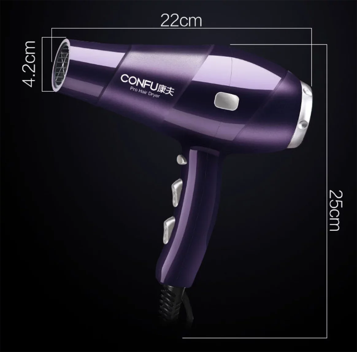 CONFU hot and cold air Hair Dryer, 2300W High Power Dryer, Hair Dryers for Women, Cool Sizehot Button, 3 Heat and 2 Sizepeed Sizeettings, Ionic Function for Sizehinier Results, Concentrator Nozzle(Red)