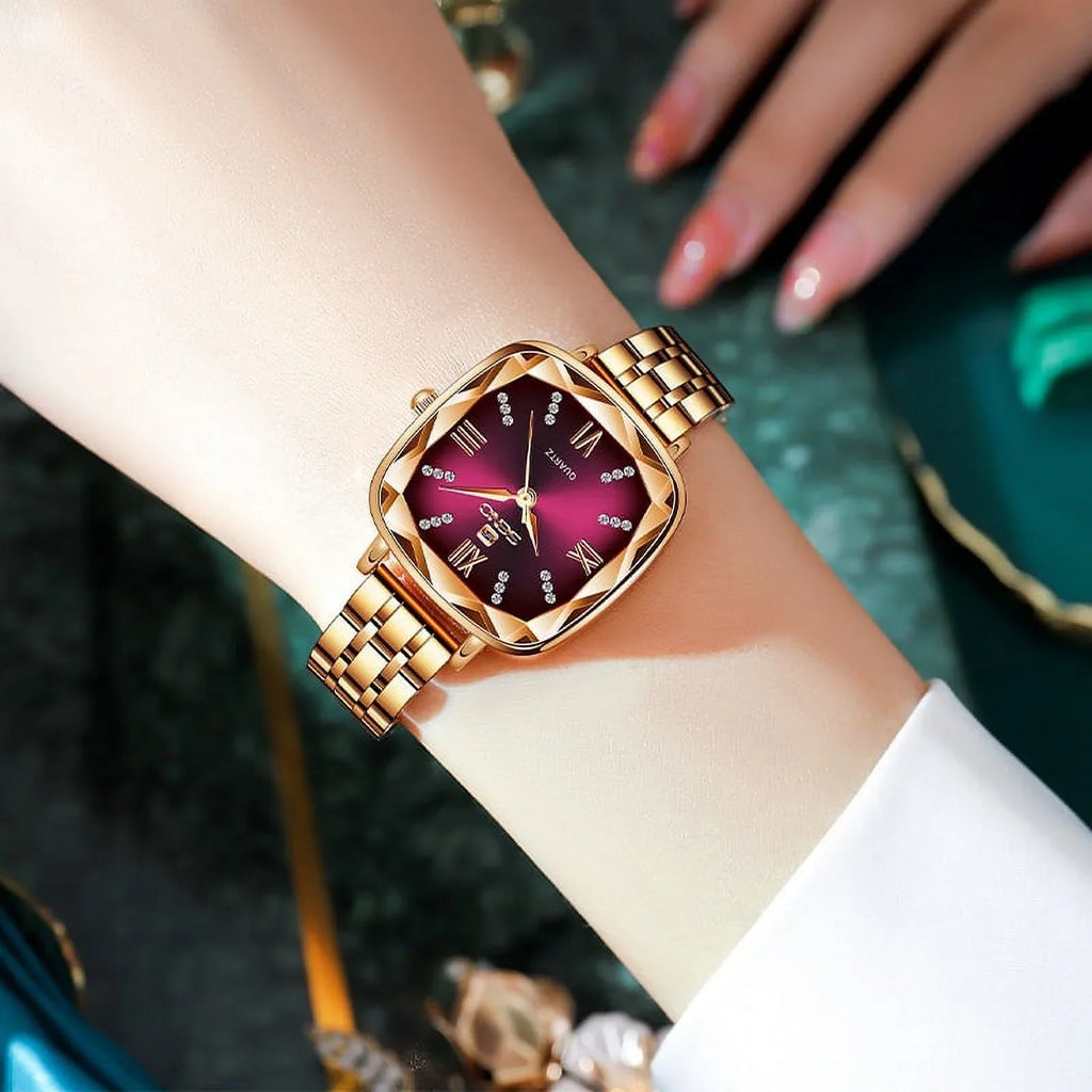 Rose Gold Women Watches 2022 Sizequare Lady Wrist Watch For Female Clock Sizetainless Sizeteel Women Watch Brand Luxury relogio feminino