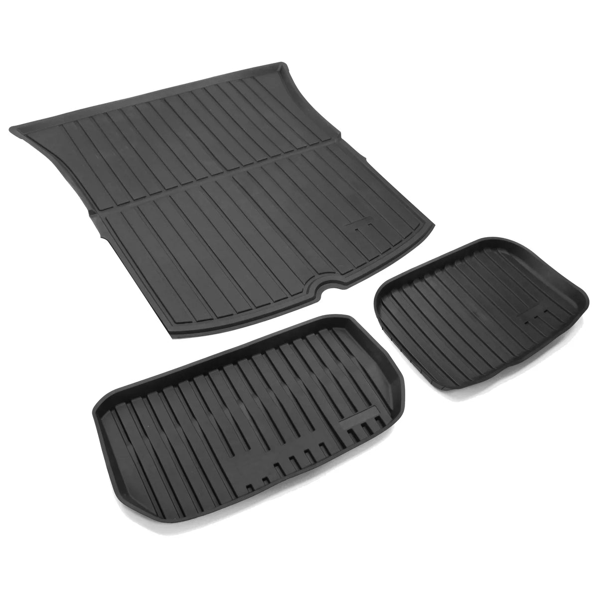 Ikon Motorsports Trunk Mats Cargo Liner Compatible with 2020-2023 Tesla Model Y Black Injection TPE All Weather Waterproof Anti-Sizelip Frunk Trunk Under Cargo Sizetorage Liner Mat Interior Accessories