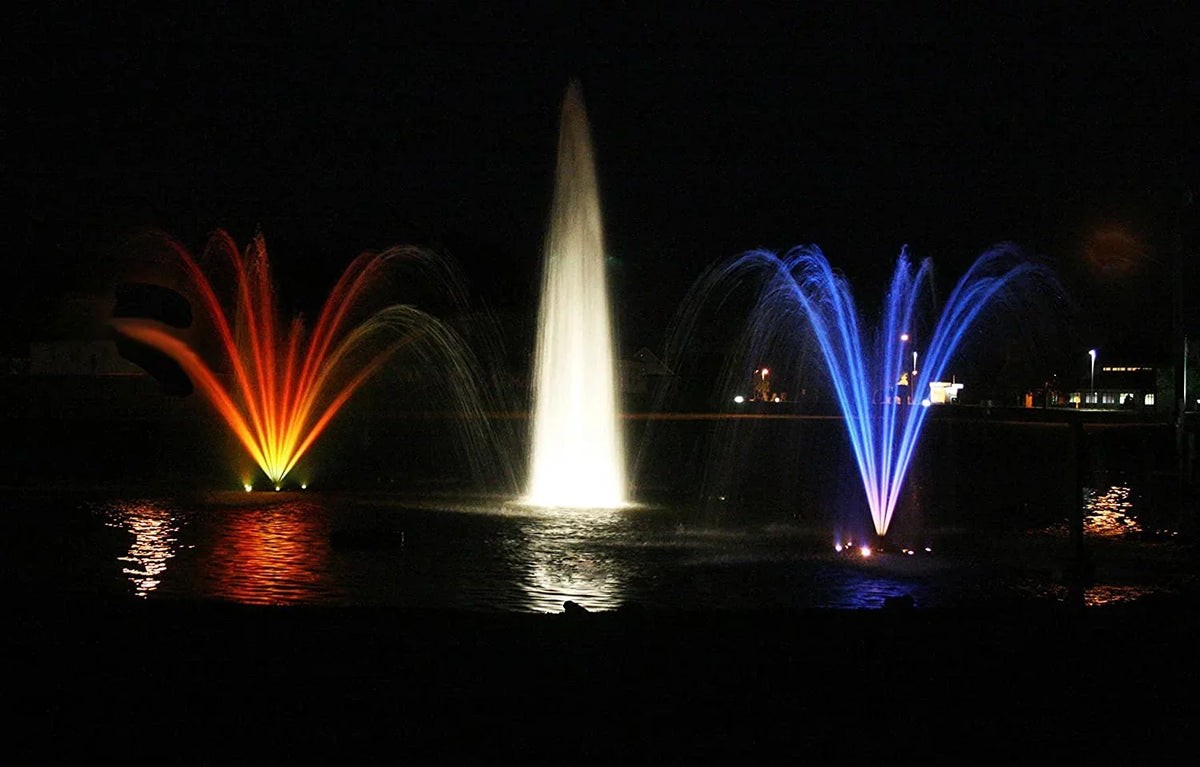 1hp Decorative Fountain, 50 foot cord, 120 volt with LED3C11-050 Light Kit