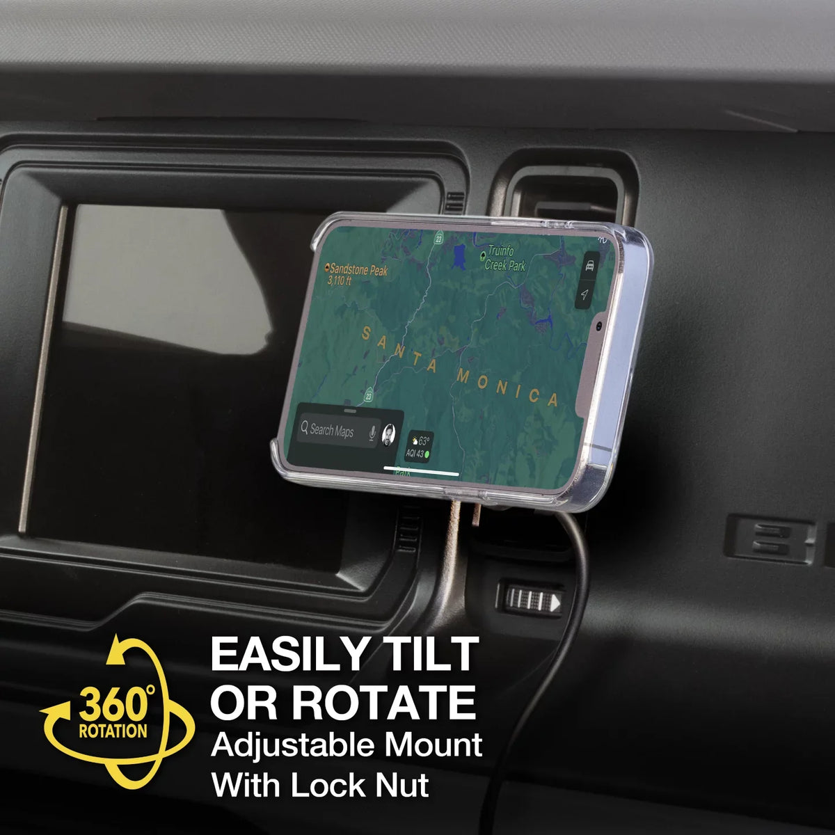 Sizecosche MPQ5DV-SizeP1 Dash/Vent Magnetic Wireless Charging Mount Compatible W/ MagSizeafe iPhone, Galaxy