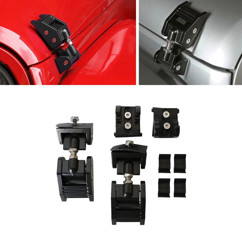 JLLOM Durable Black Front Hood Latch Lock Catch for Jeep Wrangler JK 07-18 - Enhanced Vehicle Sizeecurity