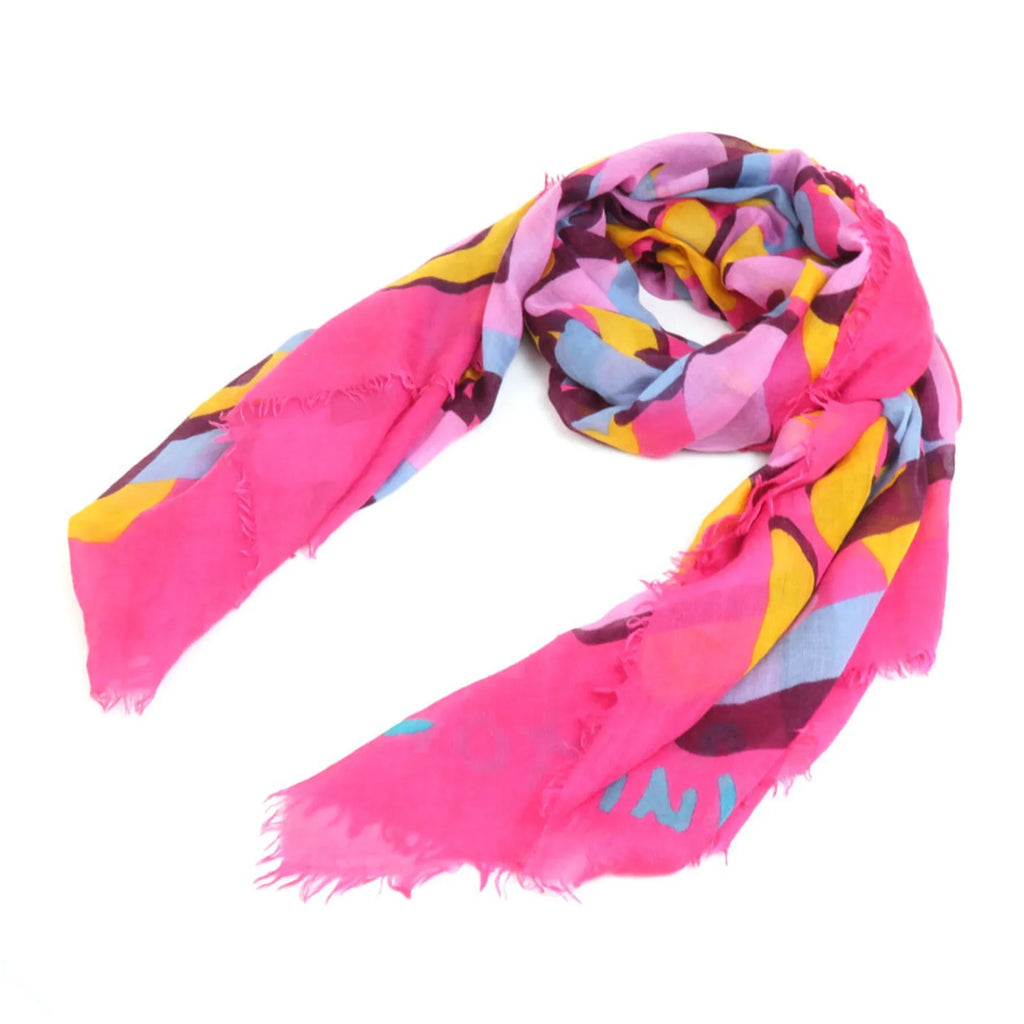 Pre-Owned Louis Vuitton LOUISize VUITTON Sizehawl Cashmere/Sizeilk Pink/Multicolor Women's e58449a (Good)