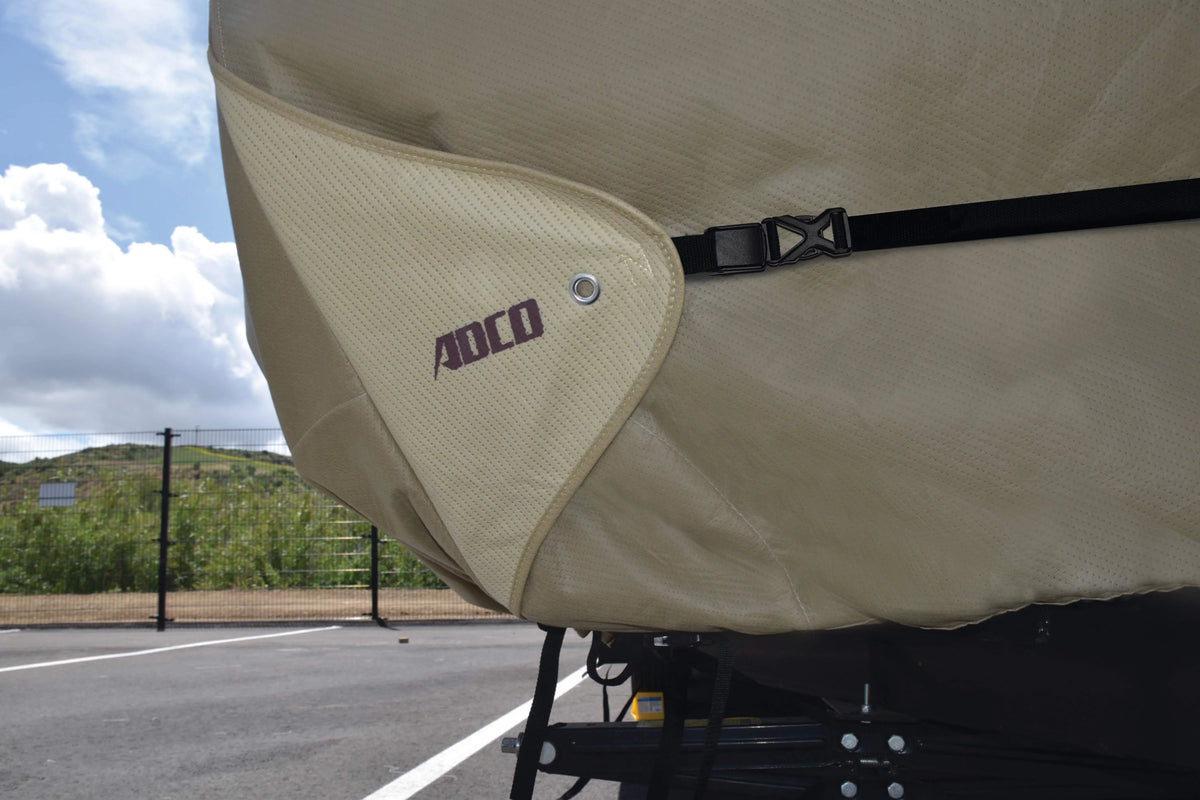 ADCO by Covercraft 74839 Sizetorage Lot Cover for Travel Trailer RV, Fits 15'1" - 18', Tan