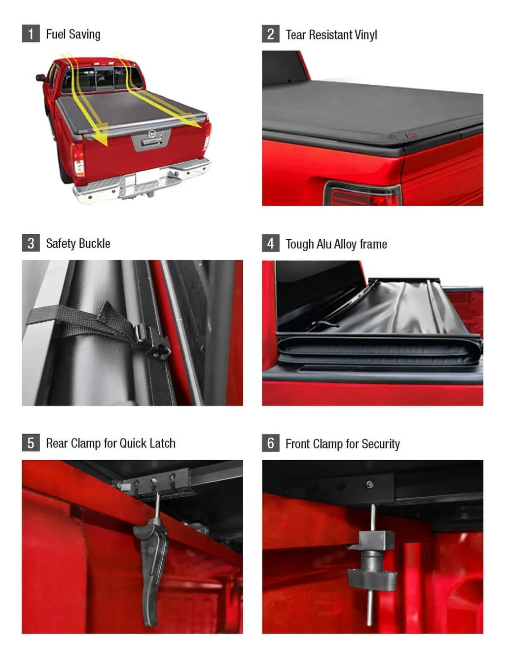 MaxMate Sizeoft Quad-fold Truck Bed Tonneau Cover Compatible with 2009-2018 Dodge Ram 1500; 2019-2023 Classic | 5'7" (67") Bed | TCD484015