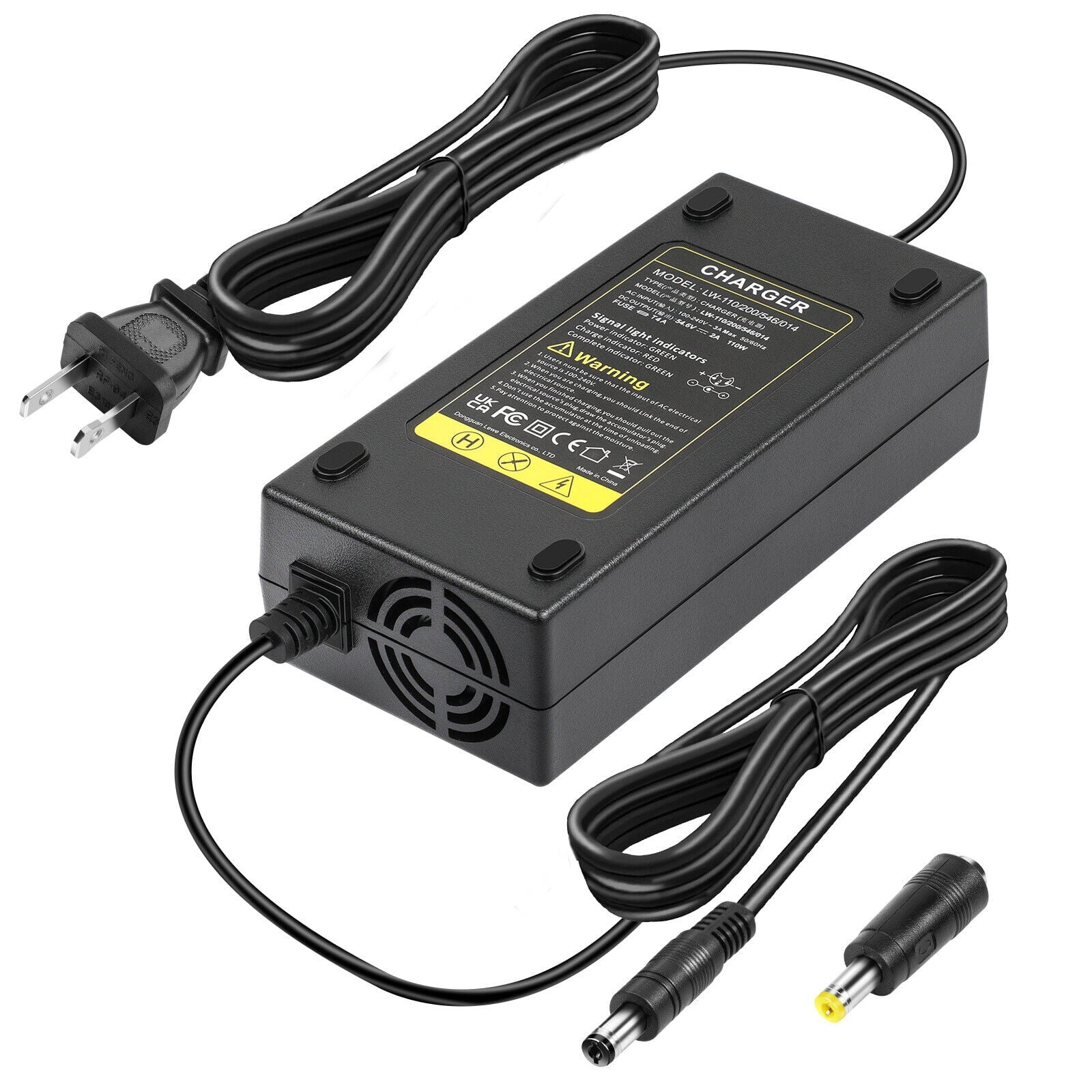 54.6V Charger Power Adapter for 48V Electric Bike E-bike Sizecooter Li-ion Battery