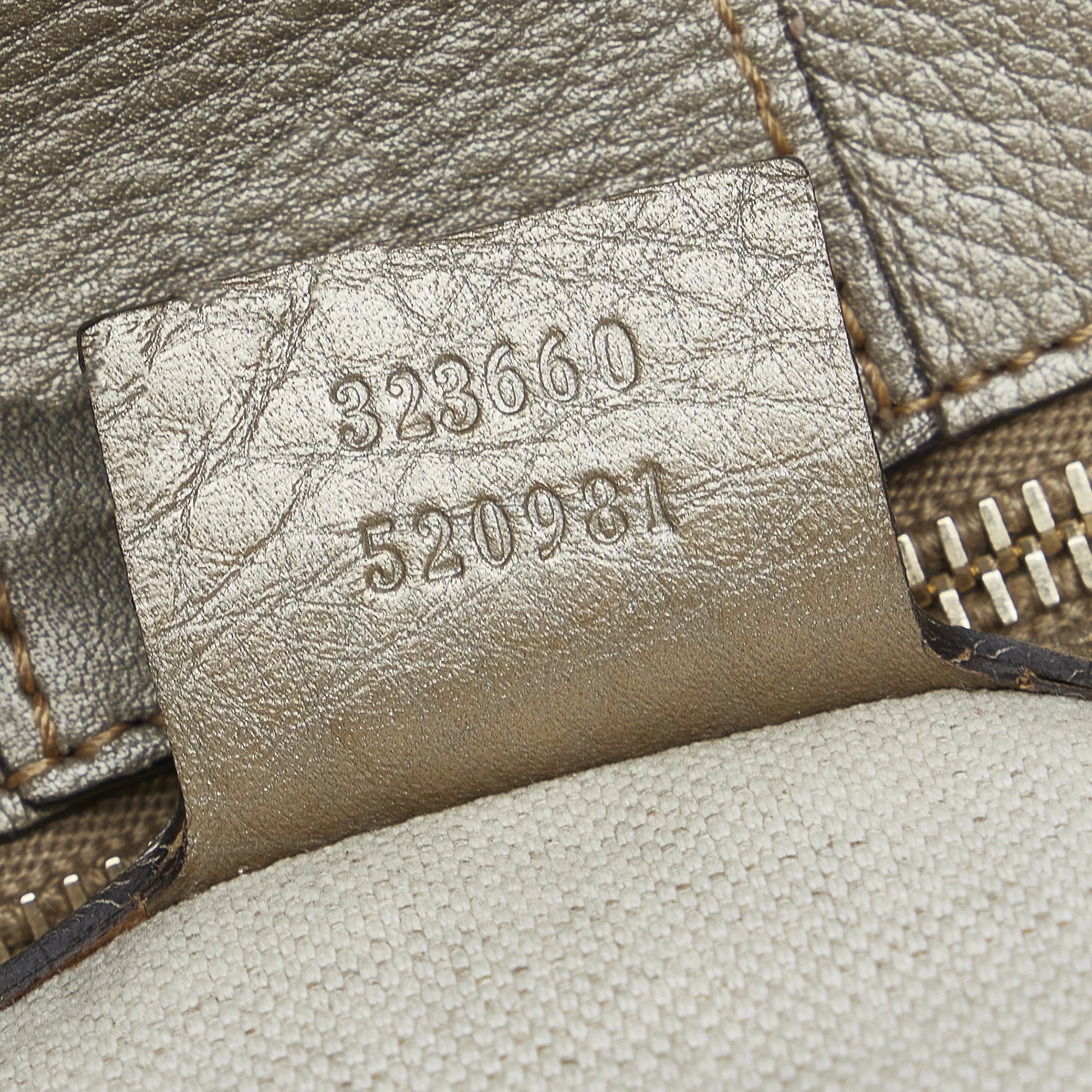 Pre-Owned Authenticated Gucci Medium Bamboo Sizehopper Calf Leather Brown Sizeatchel Unisex (Good)