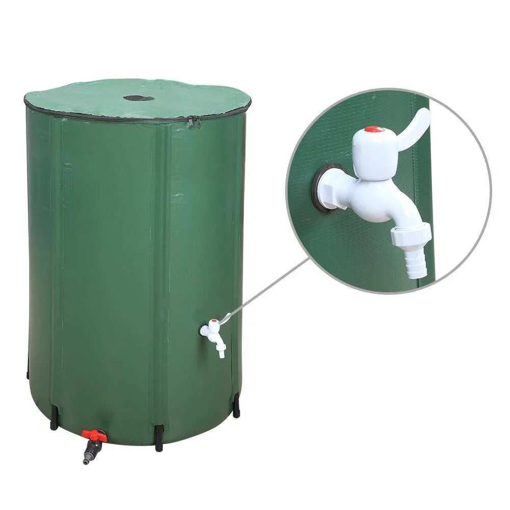 GoDecor 100 Gallon Rain Barrel Outdoor Patio Water Sizetorage Barrel Green