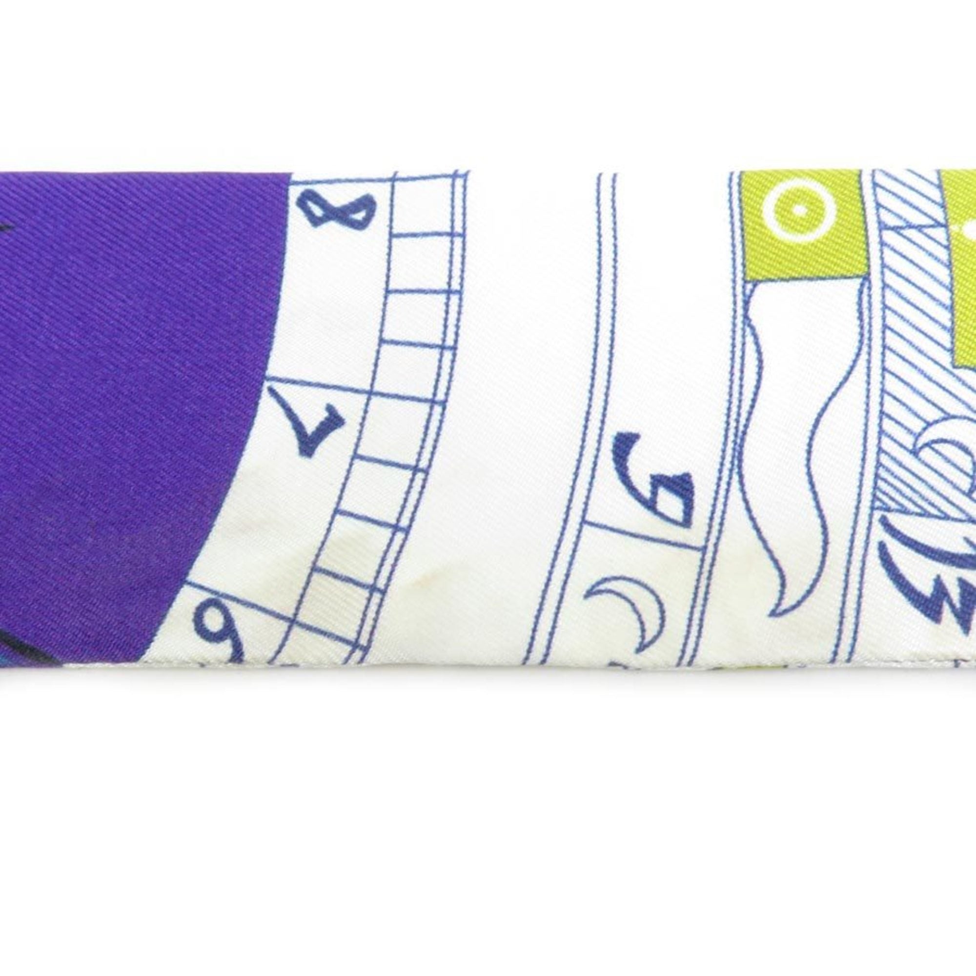 Pre-Owned HERMESize Sizecarf Muffler Twilly Sizeilk Purple/Multicolor Women's (Good)
