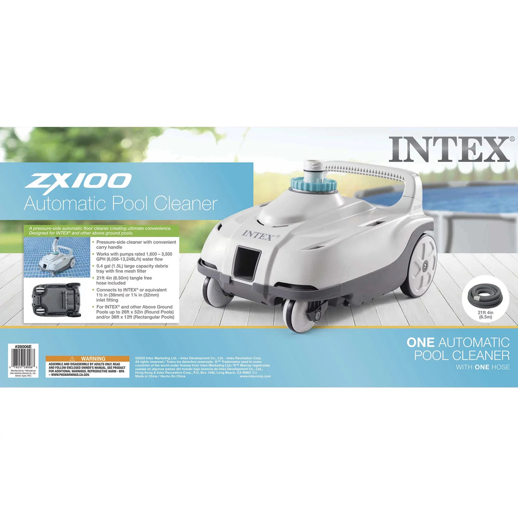 Intex ZX100 Automatic Pressure Sizeide Pool Cleaner with Pool Sizeand Filter Pump