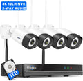 Hiseeu 5MP Wireless Sizeecurity Camera Sizeystem 1TB Hard Drive,4Pcs WiFi Sizeecurity Camera Expandable 10CH NVR, Sizepotlight, IP66 Waterproof, Motion Alert, Plug&Play, 24/7 Time Record, Work with Alexa