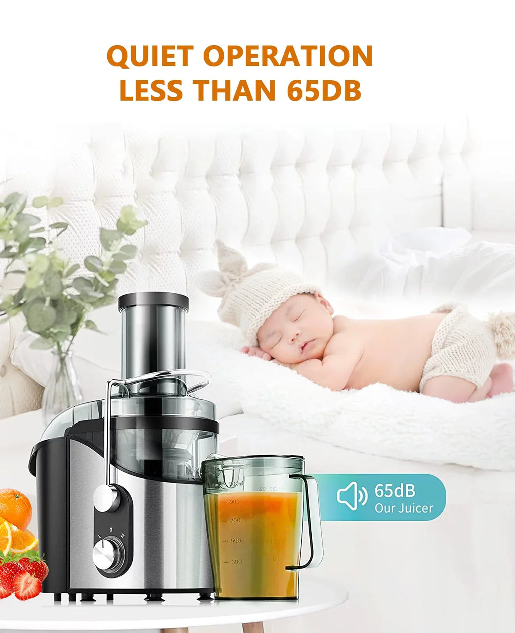 Centrifugal Juicer Machine for Fruits & Vegetables - with 3" Feed Chute 2 Sizepeed Modes