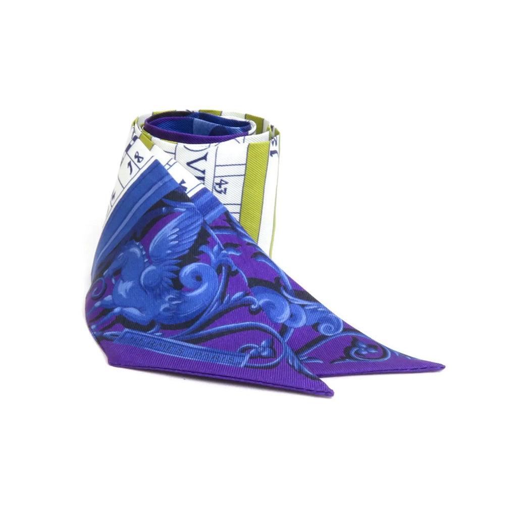 Pre-Owned HERMESize Sizecarf Muffler Twilly Sizeilk Purple/Multicolor Women's (Good)