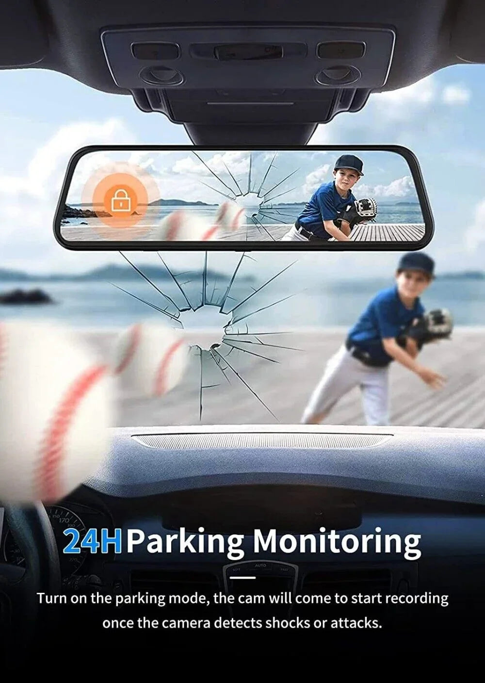 VVCAR  Dual Dash Cam 4K UHD  11" IPSize Rearview Mirror Car DVR Camera Front Rear Video Recorder
