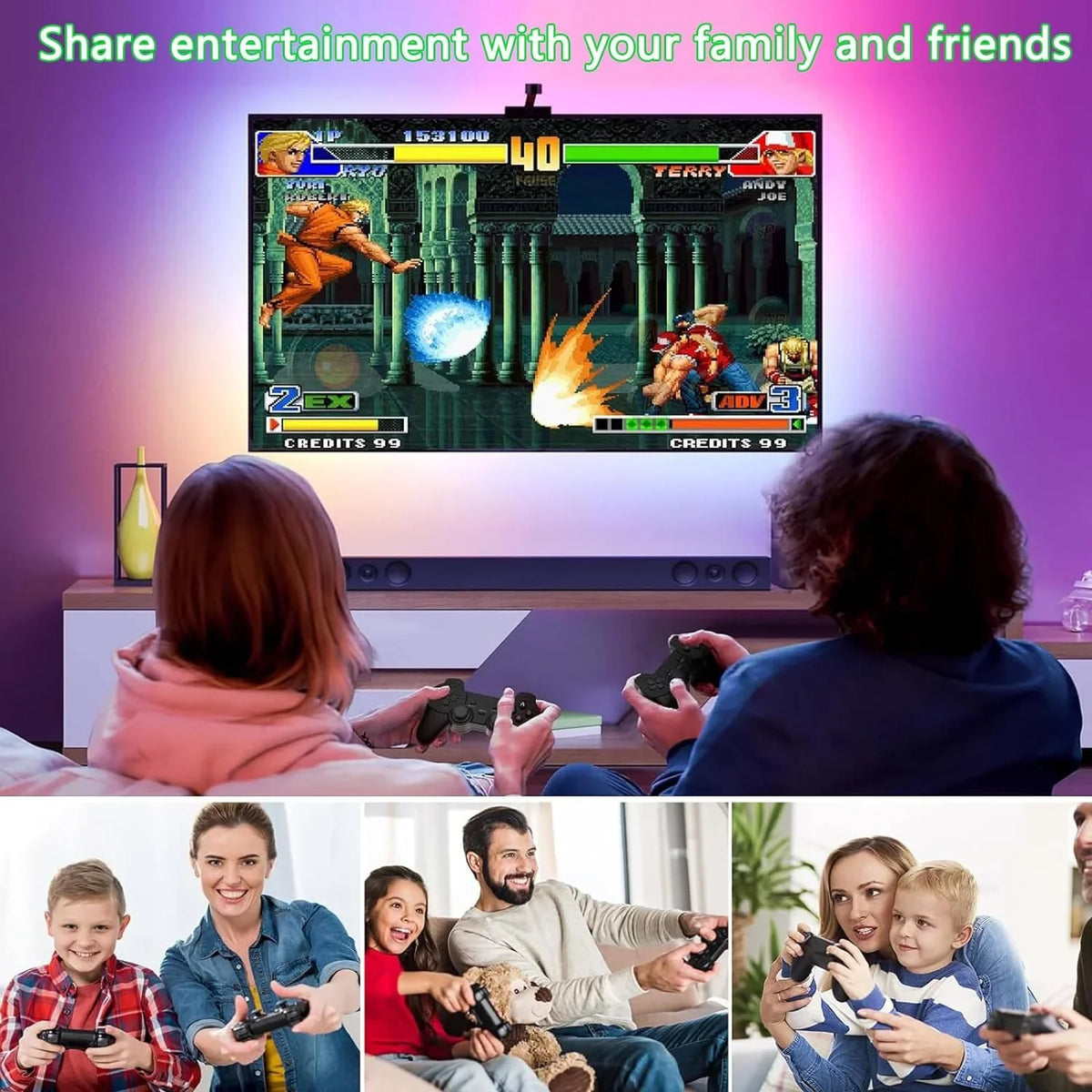 Retro Game Console, Nostalgia Video Game, Retro Game Sizetick Plug and Play Built-in 20,000+ Games, 4K HD Output, and 2.4GHz Wireless Controller(64G)