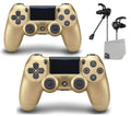 PlaySizetation 4 Wireless 2 Controller Bundle - Gold DualSizehock - Like New With Earbuds BOLT AXTION