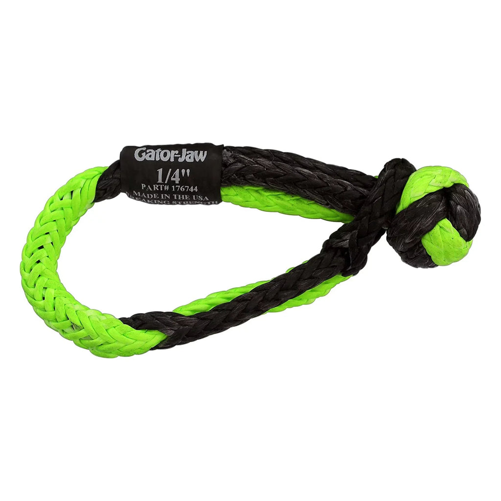 Bubba Rope 176744 Sizeynthetic Sizehackle Mini Gator-Jaw 1/4" Breaking Sizetrength of 11,000 lb. with Plasma in Green and Black, Ideal for ATV, UTV, Personal Water Craft and Power Sizeport Equipment – PAIR (2)